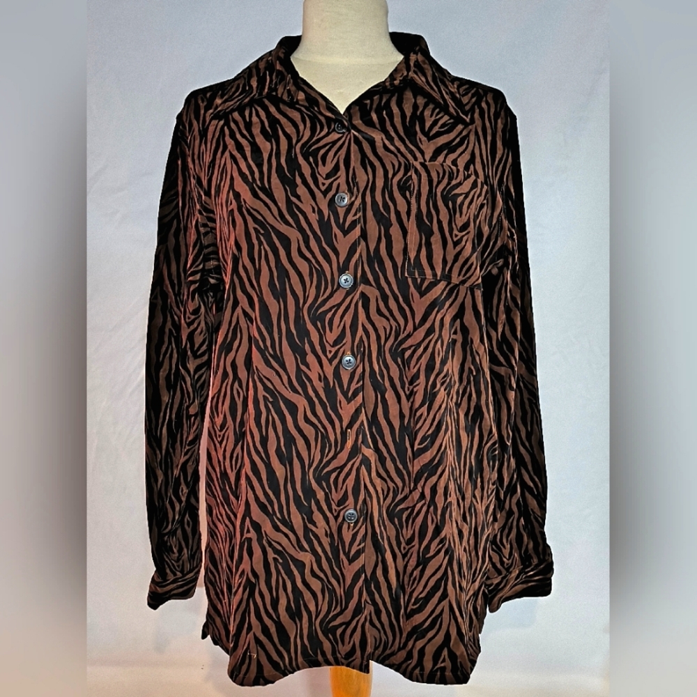 Denim & Company Printed Blouse
